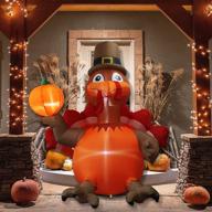 🦃 kurala 6 ft thanksgiving inflatable pumpkin turkey: warm white led lights, perfect thanksgiving day gift box for indoor & outdoor decor, party, yard, garden & lawn blow up holiday decoration logo