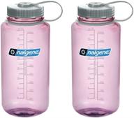 🍼 nalgene tritan wide mouth set of 2 - 32oz cosmo bottles with gray caps логотип