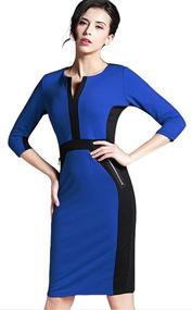 img 1 attached to 👗 HOMEYEE Women's Stretch Tunic Pencil Sheath Dress U837: Top-Notch Style and Comfort for Effortless Elegance