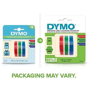 img 3 attached to DYMO 1741671 Embossing Tape Set: Red, Green, and Blue, 3/8-Inch - Vibrant Colors for Versatile Labeling