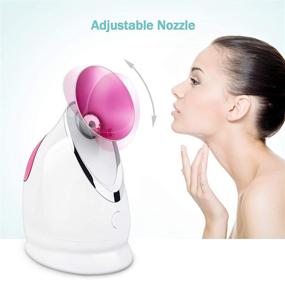 img 1 attached to 🌸 EZBASICS Facial Steamer: Home Spa Sinus Moisturizer with Pore Cleansing & Bonus Skin Kit (Pink)