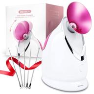 🌸 ezbasics facial steamer: home spa sinus moisturizer with pore cleansing & bonus skin kit (pink) logo