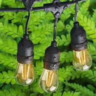 enhance your outdoor setting with commercial weatherproof outdoor edison lights - 48ft string lights with 17 led bulbs and 15 sockets for ultimate patio lighting, perfect for backyard deck and party ambiance logo