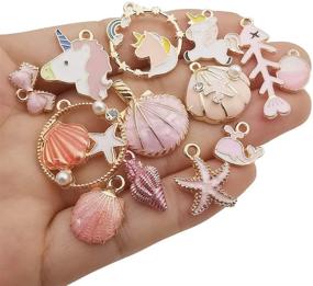 img 2 attached to 💖 30pcs Mixed Enamel Charms Pendants with Pink Theme for Jewelry Making Bulk lot Necklace Earrings Bracelet Craft Findings (M473)