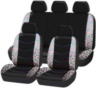 🦋 enhance your car's style with car-grand universal fit gorgeous butterfly leather seat covers in light pink - full set package with zipper design, airbag compatible! logo