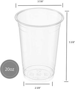 img 3 attached to 🥤 [Pack of 50] Clear PET Plastic Cups - 20 Oz - with Flat Lids for Iced Coffee, Cold Drinks, Milkshake, Slush Cups, Smoothies, Slurpees - Ideal for Parties and Disposable Use