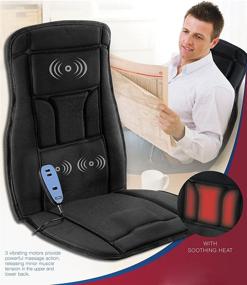 img 1 attached to Relax and Unwind with Body Benefits by Conair Heated Massaging Seat Cushion in Classic Black