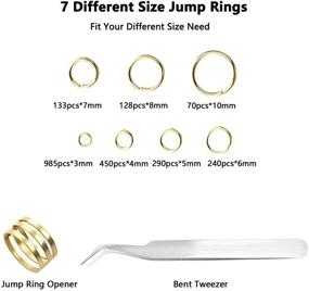 img 2 attached to 💍 JIAYIQI 2300Pcs Gold Open Jump Rings Jewelry Making Kit with Opener & Tweezer Set - High-Quality Jewelry Findings Supplies