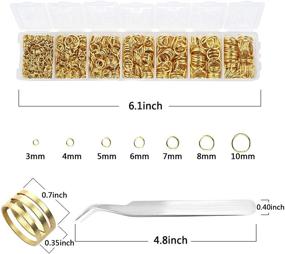 img 3 attached to 💍 JIAYIQI 2300Pcs Gold Open Jump Rings Jewelry Making Kit with Opener & Tweezer Set - High-Quality Jewelry Findings Supplies