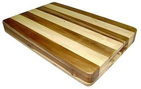 img 3 attached to Mountain Woods Thick Striped Congo Wood Cutting Board for Kitchen Chopping and Butcher Block - 18