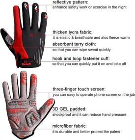 img 2 attached to 🧤 Warm and Protective Sireck Cycling Gloves for Men and Women - Full Finger Winter Fleece Bike Gloves with Anti-shock Technology