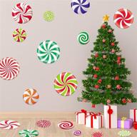 🍬 peppermint floor decals: festive candy stickers for christmas floor decoration, candy party, and xmas candyland party decorations - happy storm logo