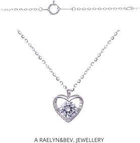 img 3 attached to 💕 Raelyn & Bev Sterling Silver Heart Pendant Necklace