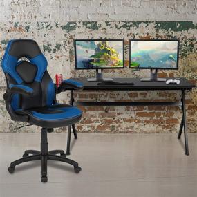 img 3 attached to 🎮 Ultimate Gaming Setup: Flash Furniture Gaming Desk and Racing Chair Set with Cup Holder, Headphone Hook, and Mouse Pad - Enhance Your Gaming Experience with Premium Features