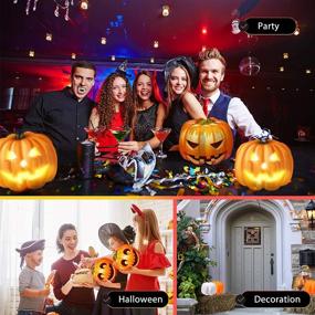 img 1 attached to 🎃 Amosfun 20 см Искусственные пенопластовые тыквы для рукоделия, украшения, резьбы, росписи, Хэллоуина, осени, осеннего урожая, украшения на День благодарения - белые поддельные тыквы