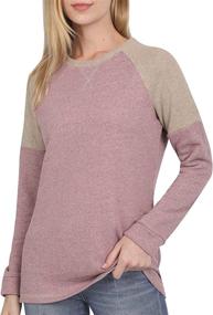 img 4 attached to 👚 ROYHON Womens Crewneck Sweatshirts: Stylish Color Block Long Sleeve Tunic Tops for Casual Comfort