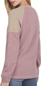 img 3 attached to 👚 ROYHON Womens Crewneck Sweatshirts: Stylish Color Block Long Sleeve Tunic Tops for Casual Comfort