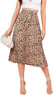 floerns women's floral printed midi skirt – trendy a-line pleated ruffle style with elastic waist logo