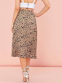 img 3 attached to Floerns Women's Floral Printed Midi Skirt – Trendy A-Line Pleated Ruffle Style with Elastic Waist