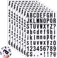 🏷️ versatile 8-sheet vinyl letters & numbers kit: adhesive mailbox, sign, window, door, car, truck stickers in 1 inch black on white логотип