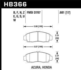 img 1 attached to 🦅 Тормозные колодки Hawk Performance - HP Plus HB366N.681 для повышенной производительности.