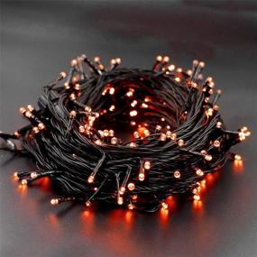 img 4 attached to 🎃 WATERGLIDE 300 LED Orange Halloween String Lights - 8 Lighting Modes - Perfect Outdoor Holiday Christmas Wedding Party Decorations