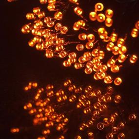 img 2 attached to 🎃 WATERGLIDE 300 LED Orange Halloween String Lights - 8 Lighting Modes - Perfect Outdoor Holiday Christmas Wedding Party Decorations