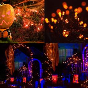 img 3 attached to 🎃 WATERGLIDE 300 LED Orange Halloween String Lights - 8 Lighting Modes - Perfect Outdoor Holiday Christmas Wedding Party Decorations