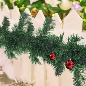 img 1 attached to 🎄 8.8 ft Soft Greenery Twist Christmas Garland - Artificial Ivy Non-Lit Green Garland, Ideal for Holiday Season Outdoor Indoor Party Decorations - Outroad, 1 Pack