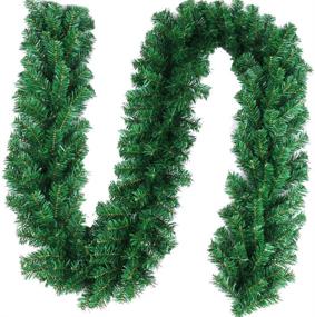 img 4 attached to 🎄 8.8 ft Soft Greenery Twist Christmas Garland - Artificial Ivy Non-Lit Green Garland, Ideal for Holiday Season Outdoor Indoor Party Decorations - Outroad, 1 Pack