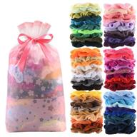 🎁 60 pcs premium velvet hair scrunchies: must-have hair bands for women or girls with gift bag - perfect holiday gift logo