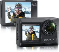 📷 cooau dual screen ultra hd 4k 60fps 20mp wifi eis touchscreen sports action camera with external microphone, remote control, waterproof up to 131 feet, helmet vlogging camera, 2x1350mah batteries logo