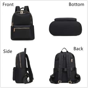 img 1 attached to 🎒 Nylon Women's Mini Backpack Purse in Black - Fashionable & Lightweight Travel Bag for Ladies and Girls