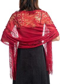 img 2 attached to Womens Black Scarf Lightweight Fringes Women's Accessories for Scarves & Wraps