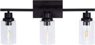 lynnmy black 3-light wall sconce: modern bathroom vanity light with clear glass for porch hallway bedroom bar stairs логотип