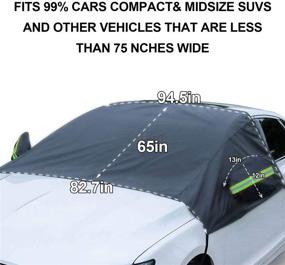 img 3 attached to 🚘 Premium Windshield Snow Cover with Side Mirror Covers - Ultimate Protection for Windshield, Wipers and Mirrors from Rain, Snow, Frost and Sun - Extra Large Size, Perfect Fit for Cars and SUVs
