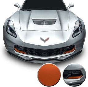 img 4 attached to Optix Front Grille Brake Scoop Accent Vinyl Decal Overlay Wrap, совместимая с Corvette C7 Z06 Grand Sport 2014-2019 — Metallic Matte Chrome Copper