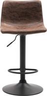 🪑 vintage brown swivel metal upholstered dining bar counter stool chair set of 2, back (5114-2) by btexpert logo