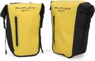 🌦️ burley design yellow roll-top waterproof pannier set, 22l capacity, 10mm rack bar compatible logo