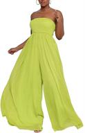 👗 ophestin chiffon smocked shoulder jumpsuits for women in jumpsuits, rompers & overalls logo