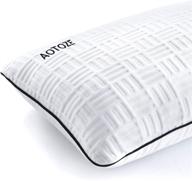 🛏️ aotoze shredded memory foam pillow: ultimate comfort for side and back sleepers! certipur-us certified, adjustable loft in standard size (25x17 inch 1-pack) logo