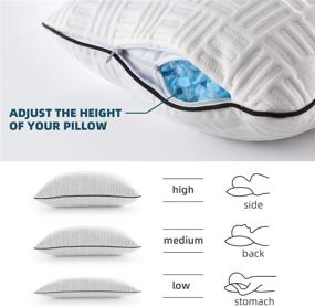 img 2 attached to 🛏️ AOTOZE Shredded Memory Foam Pillow: Ultimate Comfort for Side and Back Sleepers! CertiPUR-US Certified, Adjustable Loft in Standard Size (25x17 inch 1-Pack)