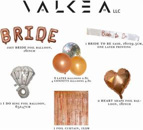 img 3 attached to 💍 VALKEA Bachelorette Party Decorations Kit - Elegant Bachelorette Party Supplies - Adorable Bridal Shower Decoration Set with Rose Gold Foil Curtain, Confetti Balloons, Bride to Be Sash & Photo Booth Props