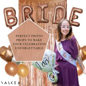 img 2 attached to 💍 VALKEA Bachelorette Party Decorations Kit - Elegant Bachelorette Party Supplies - Adorable Bridal Shower Decoration Set with Rose Gold Foil Curtain, Confetti Balloons, Bride to Be Sash & Photo Booth Props