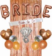 💍 valkea bachelorette party decorations kit - elegant bachelorette party supplies - adorable bridal shower decoration set with rose gold foil curtain, confetti balloons, bride to be sash & photo booth props логотип