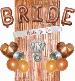 img 4 attached to 💍 VALKEA Bachelorette Party Decorations Kit - Elegant Bachelorette Party Supplies - Adorable Bridal Shower Decoration Set with Rose Gold Foil Curtain, Confetti Balloons, Bride to Be Sash & Photo Booth Props