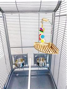 img 2 attached to 🦜 Bird's Favorite: TigerTail Play Gym Tabletop with Cup, Toy Hanger and Complimentary Parrot Toy – Select Style and Size for Optimal Experience!
