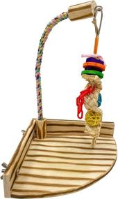 img 4 attached to 🦜 Bird's Favorite: TigerTail Play Gym Tabletop with Cup, Toy Hanger and Complimentary Parrot Toy – Select Style and Size for Optimal Experience!