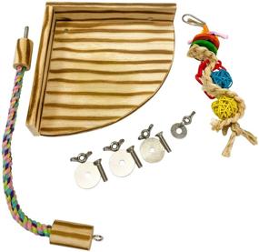 img 1 attached to 🦜 Bird's Favorite: TigerTail Play Gym Tabletop with Cup, Toy Hanger and Complimentary Parrot Toy – Select Style and Size for Optimal Experience!