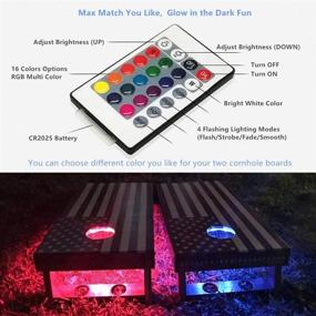 img 2 attached to 🔆 Cornhole LED Lights, 12 Ultra Bright LEDs Board Corn Hole Light, Multicolor Changing with Remote Control Board Ring Lights, Easy Mounting, Illuminates Your Outdoor Backyard Bean Bags Toss Game (2 Sets)